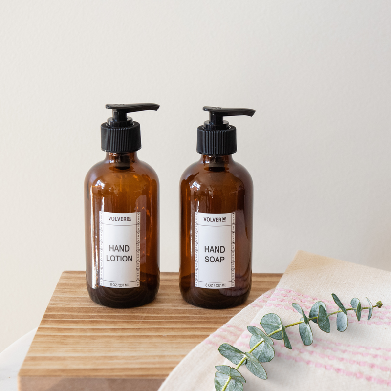 sustainable natural hand lotion and biodegradable hand soap