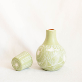 Mint Green Mini Huancito Floral Carafe