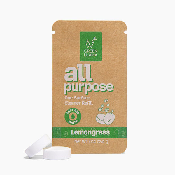 Green Llama All Purpose Refill Tablets: multi-surface, eco-friendly, and powerful surface cleaner refill tablets.