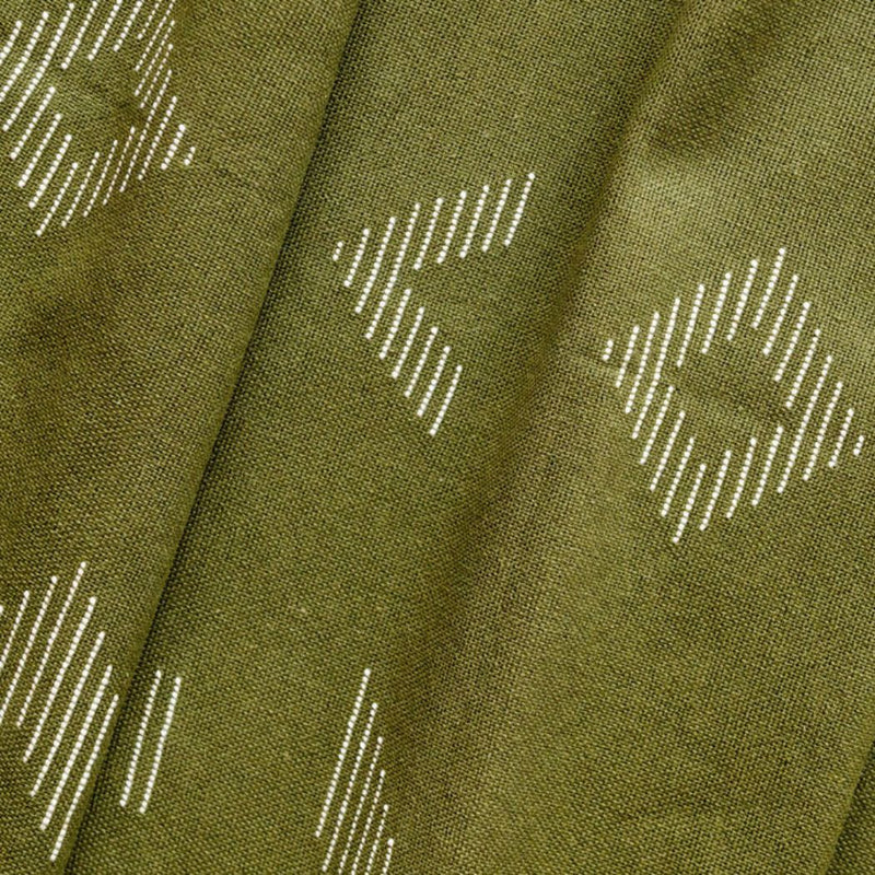 Sacred Lines Handwoven Cotton Table Runner - Bosque Forest Green