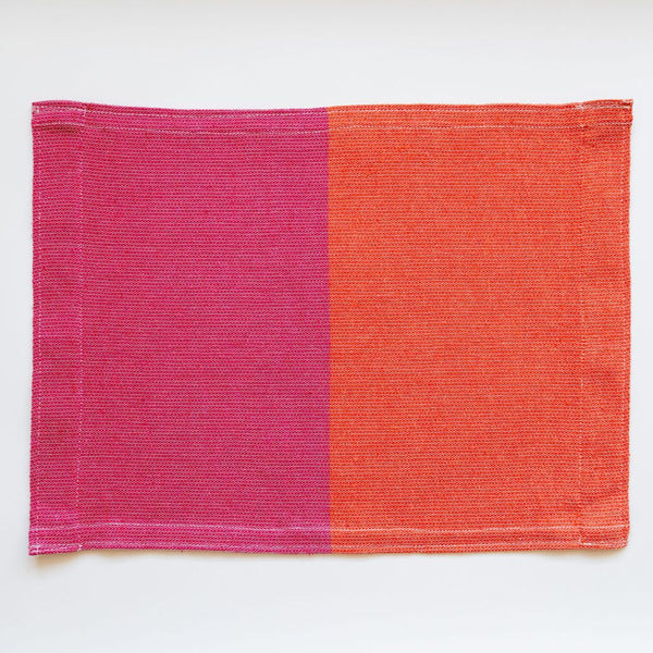 Color Block Pink/Orange Cotton Placemat