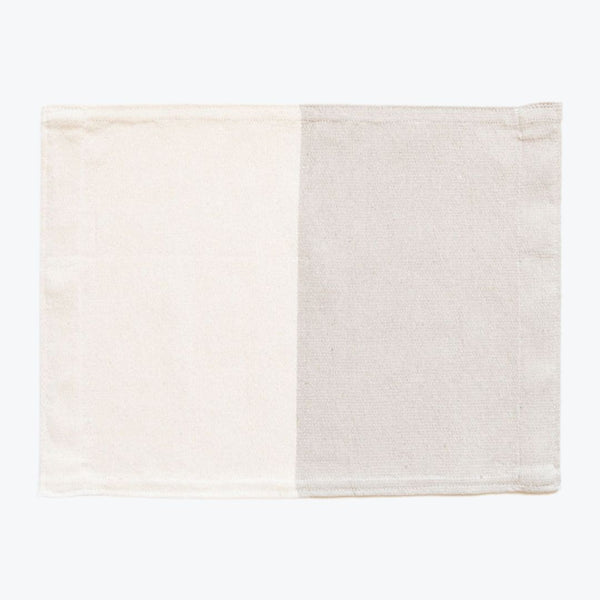 Color Block White/Beige and creme Cotton Placemat