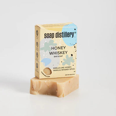 Honey Whiskey Soap Bar by Soap Distillery. These cocktail-inspired, unisex scented, luxurious soaps are the perfect stocking stuffer. Zero-waste bath and body products. 