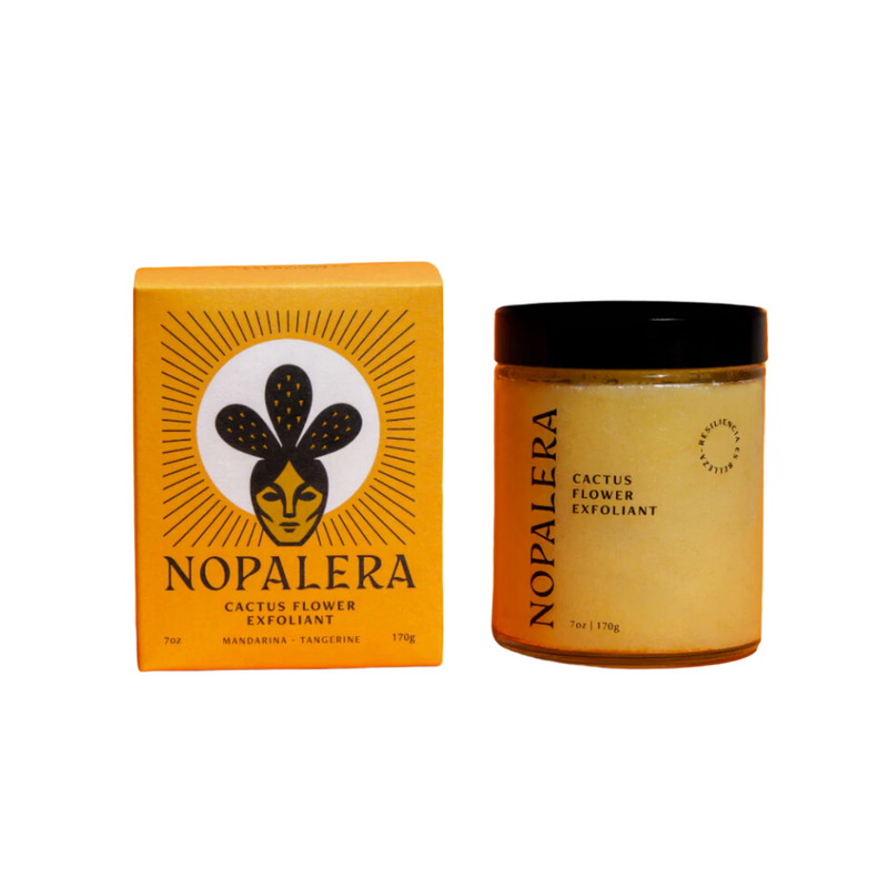 Nopalera’s Mandarina Cactus Flower Exfoliant, is a multi-purpose product that can be used as an oil cleanser, exfoliant or moisturizer resulting in radiant, glowing skin. Voted Best Body Scrub