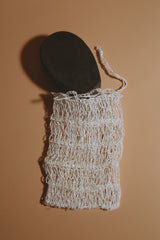 Nopalera Cactus Soap Bar with a handwoven Agave Soap Saver Bag