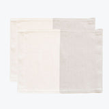 Set of 2 Color Block White/Beige/Creme Cotton Placemat