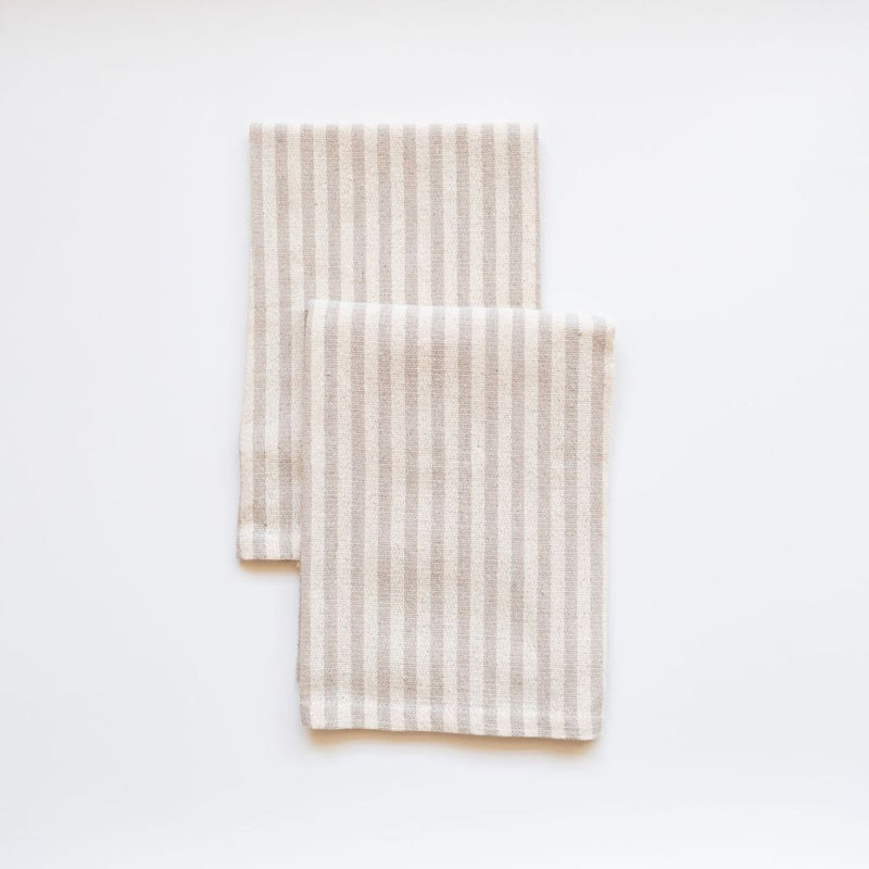 Set of 2 Stripped White/Beige Mexican Cotton Napkin 