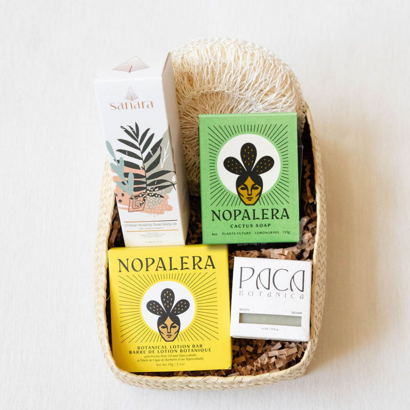 Sustainable Latina Self-Care Gift Basket - Agave Sponge