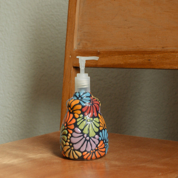 Rainbow Ceramic Talavera Soap Dispenser with pump