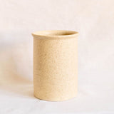 Handcrafted speckled vanilla ceramic utensil crock for kitchen utensils