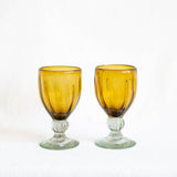 Petal Stemmed Wine Glass - Amber | Set of 2