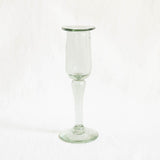 Handblown Recycled Glass Candle Holder made in Mexcio on a white background