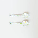 Malte Taller Peltre Enamelware Spoons Hand painted with Modern Mexican confetti Designs - set of two