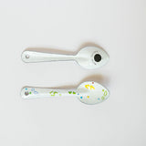 Malte Taller Peltre Enamelware Spoons Hand painted with Modern Mexican confetti Designs - Set of two