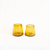 Amber Handblown Glass Lowball Tumbler - 6 oz 