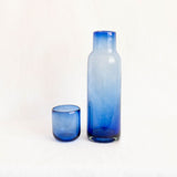Handblown Glass Bedside Carafe - Cobalt Blue