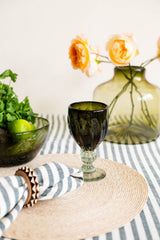Petal Stemmed Wine Glass - Olive Green | Set of 2