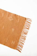 Sacred Lines Handwoven Cotton Hand Towel - Terracotta
