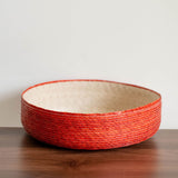 Sustainable Eco-friendly Palm Fruit Basket (Frutero) - orange on wood table