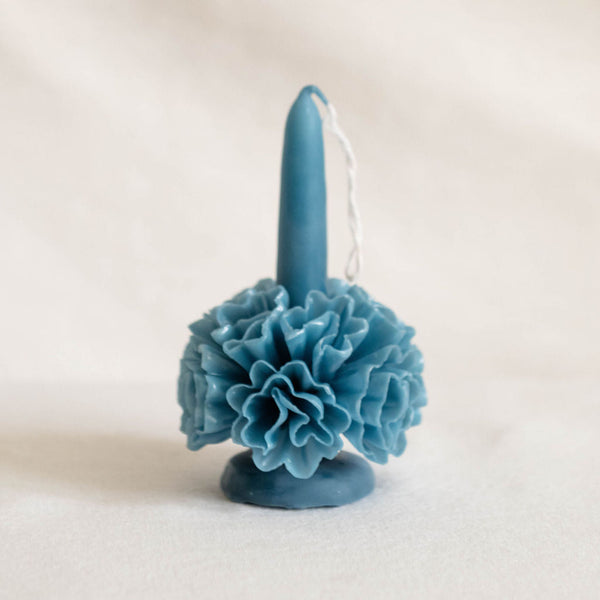 Artisanal Oaxacan Floral 4.7" Beeswax Candle - Yellow