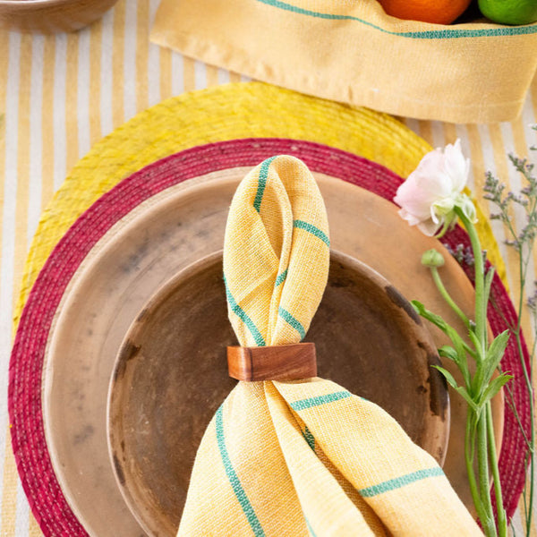 Square Wood Napkin Rings Handcrafted Mexican Rosewood VOLVERde