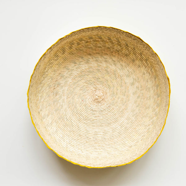 top view Sustainable Eco-friendly Palm Fruit Basket (Frutero) - Yellow
