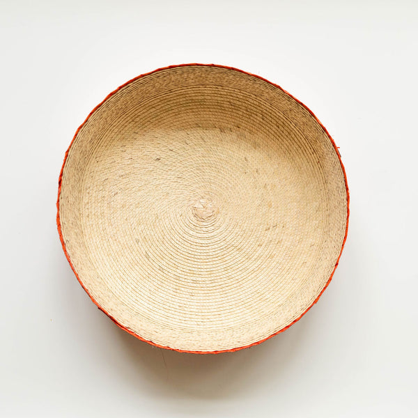 top view Sustainable Eco-friendly Palm Fruit Basket (Frutero) - orange