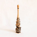 Handcrafted wooden molinillo hot chocolate frother with custom carved details