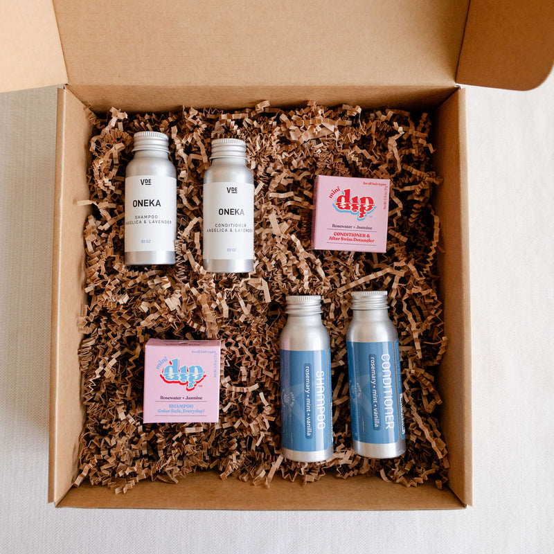 Zero Waste Pelo Suelto/ Haircare. Embark on a haircare journey with our Pelo Suelto Gift Box, the perfect sustainable haircare starter kit. This set includes 3 fan-favorite, zero-waste haircare brands that will give you or your friends the chance to try them all and find out which one works best for your hair.