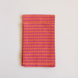 Melon and Rosa Mexicano Striped Cotton Dinner Napkins