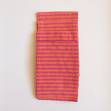 Melon and Rosa Mexicano Striped Cotton Dinner Napkins