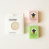 Nopalera Flor de Mayo, Nopalera Planta Futura and Ayate Agave Washcloth bundle for a zero-waste, Latina-owned bath and body products