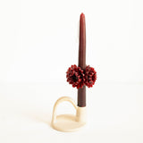 Artisanal Oaxacan Floral 10" Beeswax Candle - Burgundy