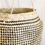 Diamond Handwoven Palm Belly Basket