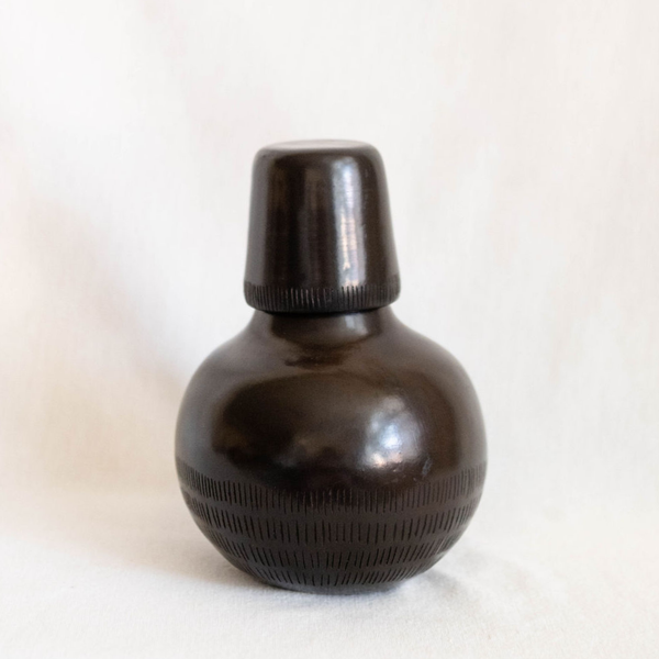 Black Lines Huancito Handcrafted Ceramic Carafe
