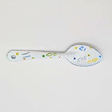 Malte Taller Peltre Enamelware Spoons Hand painted with Modern Mexican confetti Designs - Single