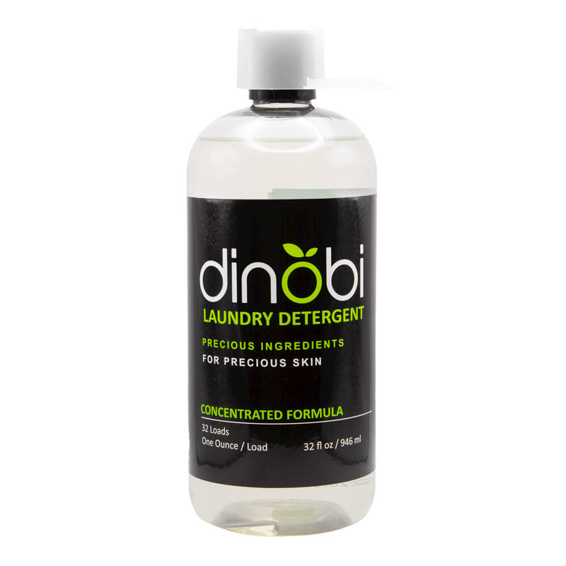 Calming Lavender Dinobi’s gentle but mighty, skin-focused laundry detergent is safe for all fabrics and the most sensitive skin. It contains powerful, plant-based surfactants that work to remove stains, dirt, and odor while being gentle on your skin and fabrics. We love that this 100% plant-based detergent is tough on stains and smells while being gentle on your skin and the planeta. Compatible with both HE and top-loading machines.    32 oz for up to 32 loads of laundry. Black-owned. Chicago-owned