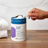 Meliora’s lavender powder detergent is just as effective as liquid detergent but is ultra concentrated, plastic-free, and preservative-free. This safe and effective natural laundry powder combines the cleansing powers of sodium bicarbonate, sodium carbonate, and coconut oil-based soap. The formula is ideal for those who suffer from skin irritations and allergies. The perfect addition to your zero-waste laundry routine. 