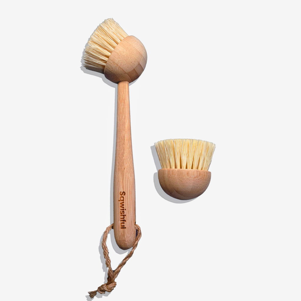Dish Brush - Short Handle Dish Brush, Bamboo, Plastic Free, Compostable